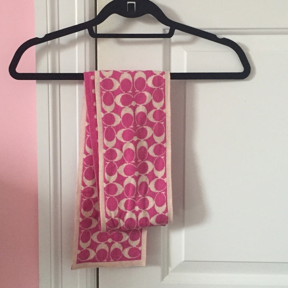 Coach reversible pink scarf