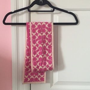 Coach reversible pink scarf