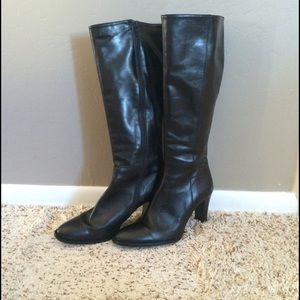 J Crew tall black leather boots