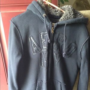 Fuzzy Aeropostale hoodie Zip sweatshirt