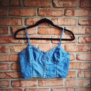 Denim Bustier Crop Top