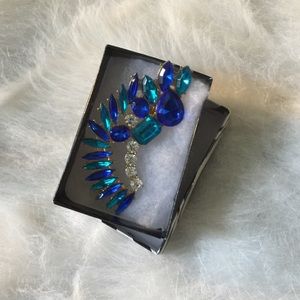 blue & teal ear cuff