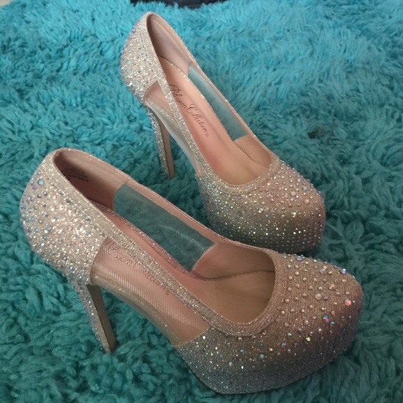 Nude/Champagne studded Heels