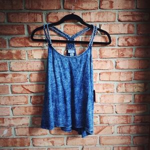 Denim Tank with Braided Straps
