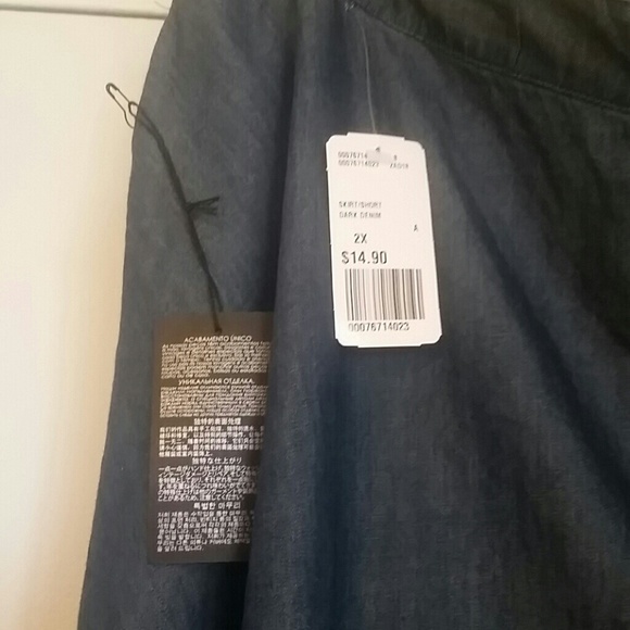 Short dark denim skirt (Plus size) - Picture 3 of 3