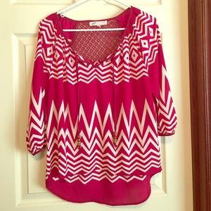 Maroon and White Chevron Shirt