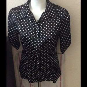 Polka dot Top + Short Sleeve Jacket