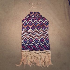 NWT Hippie Patterned Halter Dress BRAND NEW