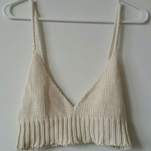 Cream Cotton Knit Top