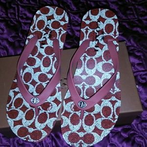 Red coach sandals