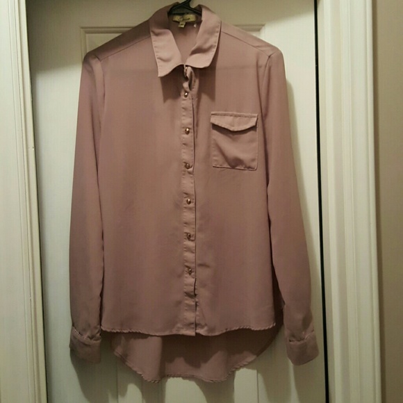 Hi lo button down blouse