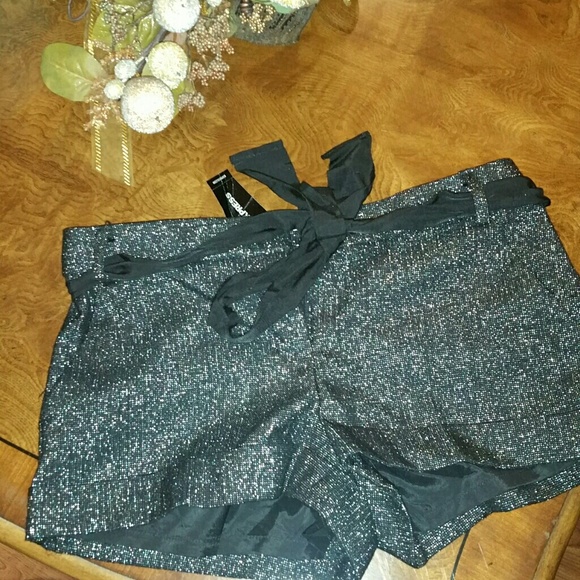 Express Black Metallic Shorts