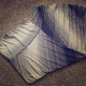 Striped, strapless maxi dress