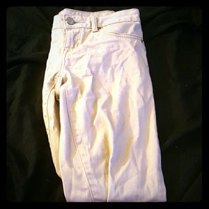 Khaki skinny leg pants