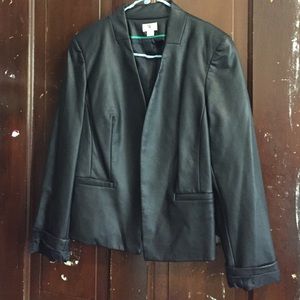 REDUCED Black fake leather jacket.