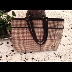Ralph Lauren Brown Houndstooth purse