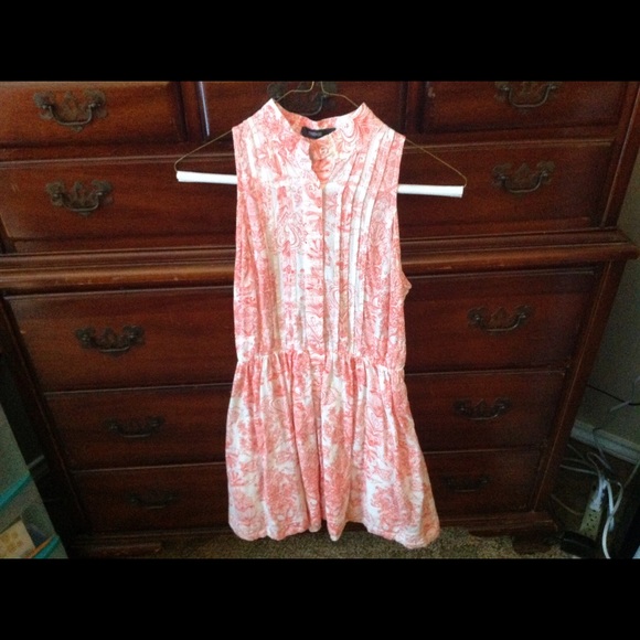 Coral floral dress