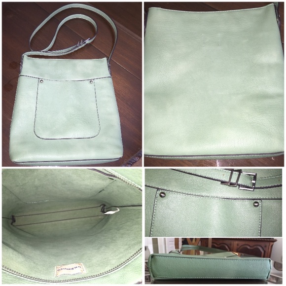 Muted green cross body bag