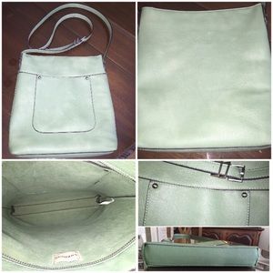 Muted green cross body bag