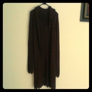 BCBG maxazria hooded trench sweater