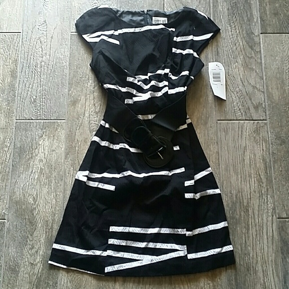 Robbie Bee work dress black and white NEW
