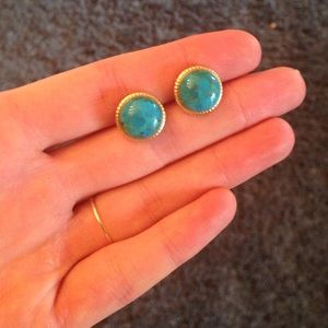 Turquoise and 14k gold earrings