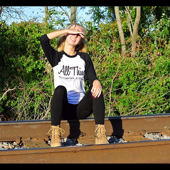 "All things" Philippians 4:13 Baseball Tee - Picture 3 of 3