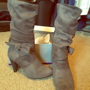 Grey dressy boots