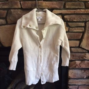 Ann Taylor LOFT oversized white sweater.