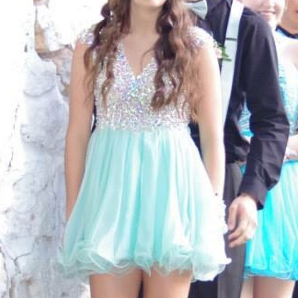light blue homecoming dress