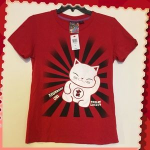 Cute Lucky Kitty Newbreed Girl T-Shirt