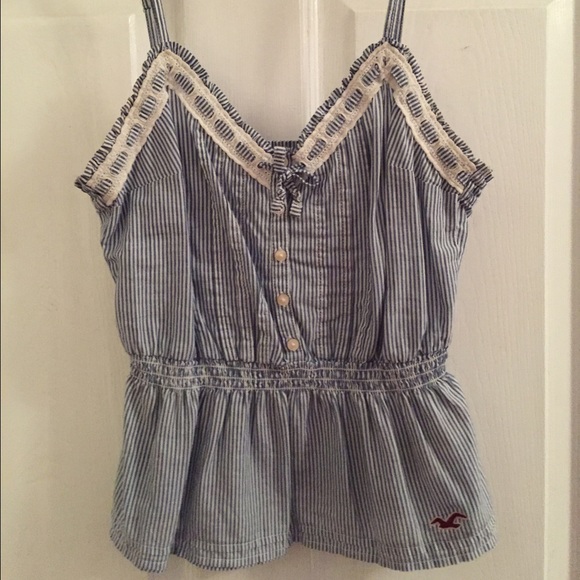 Hollister navy striped tank