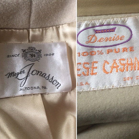 Cashmere Beige Cream Colored Coat - Picture 4 of 4