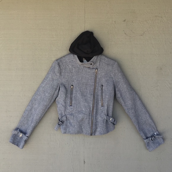 Forever 21 Gray Moto Jacket in Women's Size M