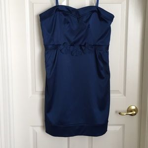 BCBG blue strapless dress