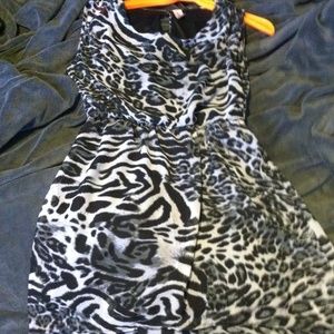 Animal print high low dress