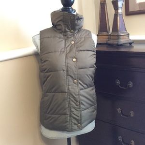 Army green fleece lined vest