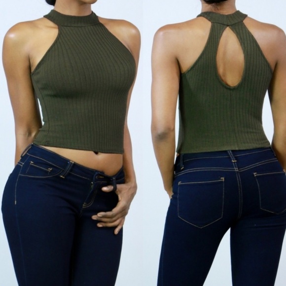 Voltage boutique Tops - Olive crop top