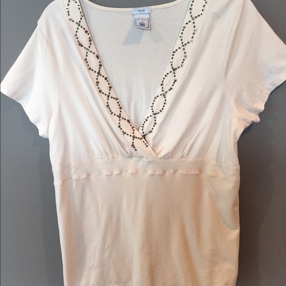 Cream embellished shirt