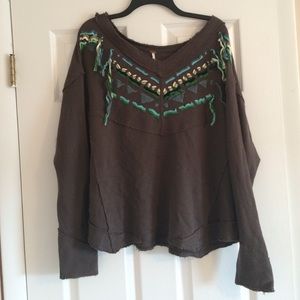 Free People Embroidered Sweater
