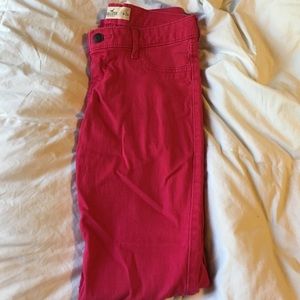 hollister pink skinny jeans