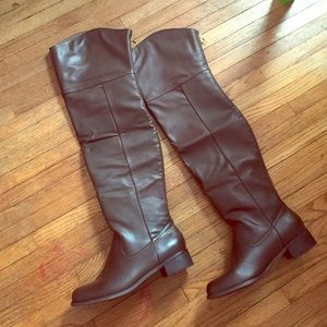 Brown over the knee boots