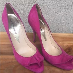 Emporio Armani Fuchsia Suede Heels