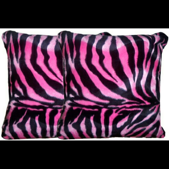 Other Pink Zebra Pillow Set Poshmark