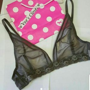 NWOT Calvin Klein metallic grey bralette