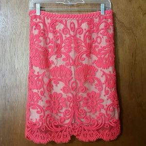 Coral/Tan lace skirt