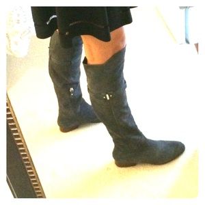 Grey Suede over the knee boots--C. Wonder!