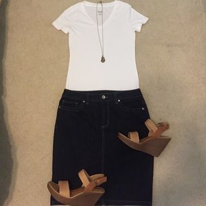 Nine West Dark Denim Skirt