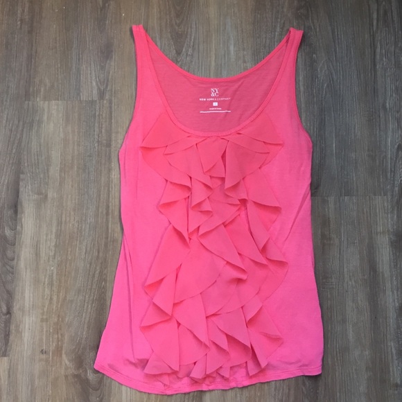 Coral ruffled tank NY&C