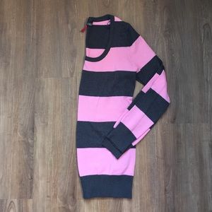 H&M pink and grey striped sweater
